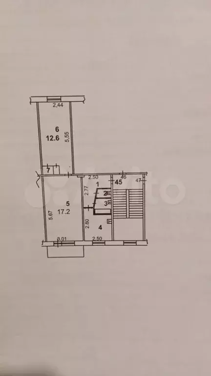 2-к. квартира, 44,1 м, 4/5 эт. - Фото 0