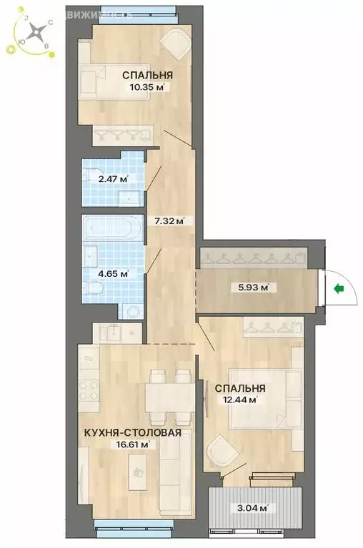 2-комнатная квартира: Екатеринбург, улица Кузнецова, 11А (62.81 м) - Фото 0
