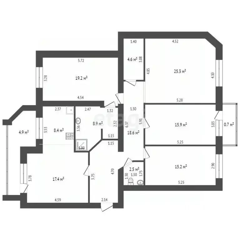 4-к кв. Забайкальский край, Чита ул. Бутина, 70 (136.0 м) - Фото 1