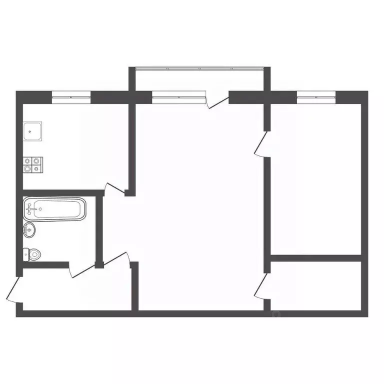 2-к кв. Тульская область, Тула городской округ, пос. Рассвет 2 (44.6 ... - Фото 1