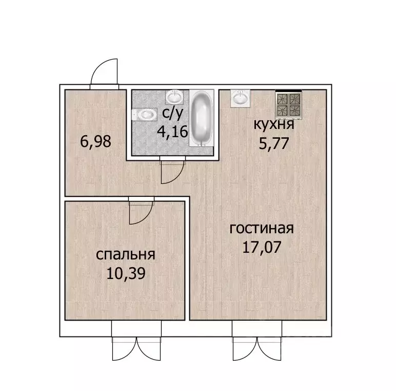 2-к кв. Башкортостан, Уфа Революционная ул., 98/4 (44.3 м) - Фото 0