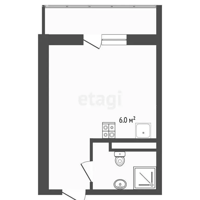 Квартира-студия: Патрушева, улица Николая Гоголя, 1 (24.8 м) - Фото 1