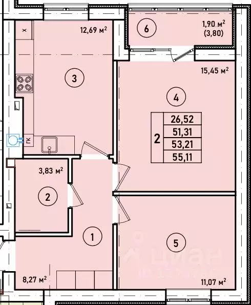 2-к кв. Калининградская область, Гурьевск Новая Резиденция жилой ... - Фото 0