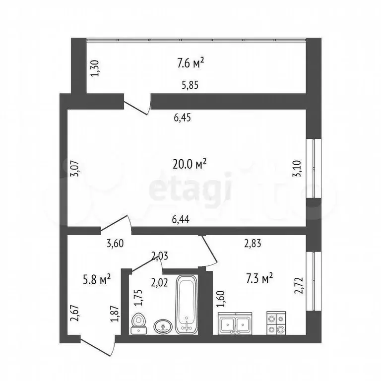 1-к. квартира, 36,5 м, 3/9 эт. - Фото 0