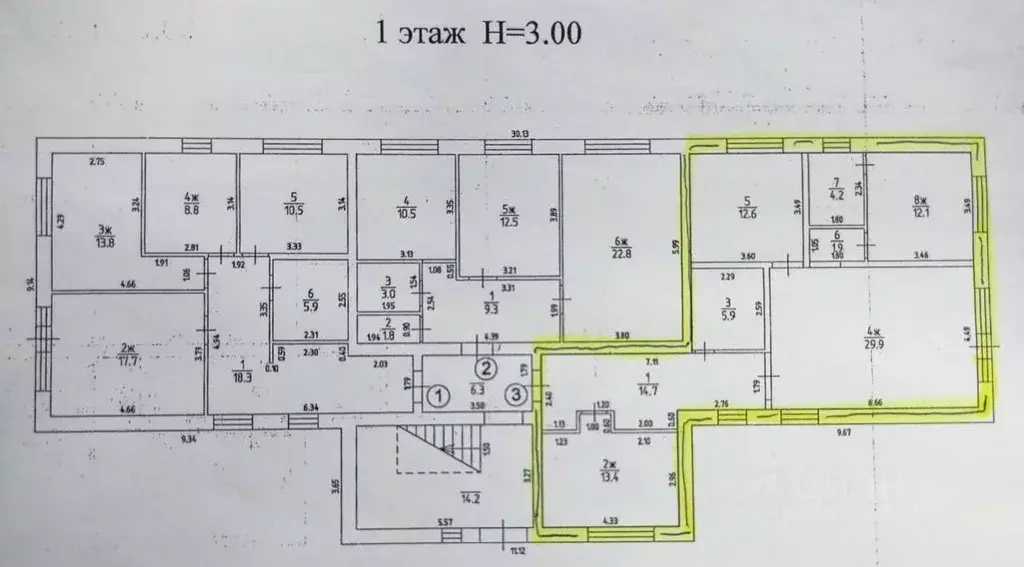 3-к кв. Калининградская область, Гурьевск ул. Гурьева, 22Г (94.0 м) - Фото 2