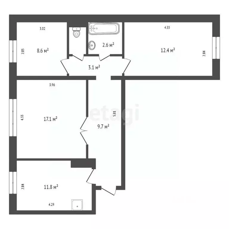 3-к кв. Красноярский край, Красноярск Северный мкр, ул. Урванцева, 16 ... - Фото 1