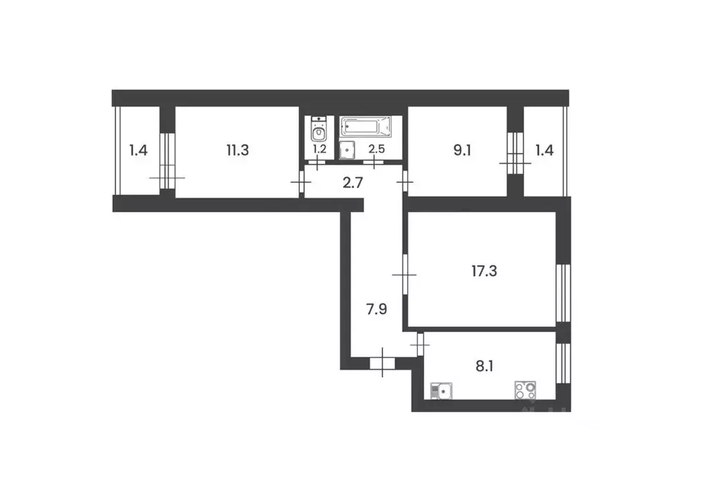 3-к кв. Московская область, Коломна Окский просп., 4 (62.9 м) - Фото 1