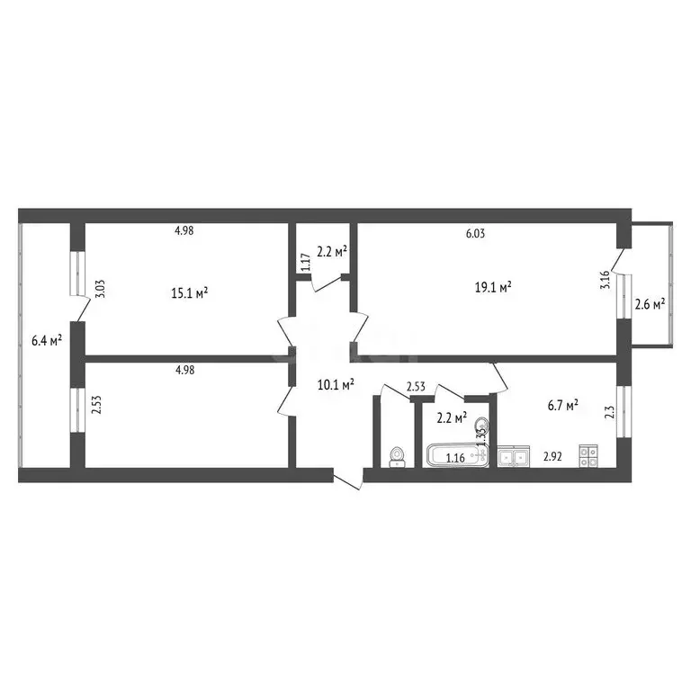 3-комнатная квартира: Самара, проспект Ленина, 14 (70 м) - Фото 1