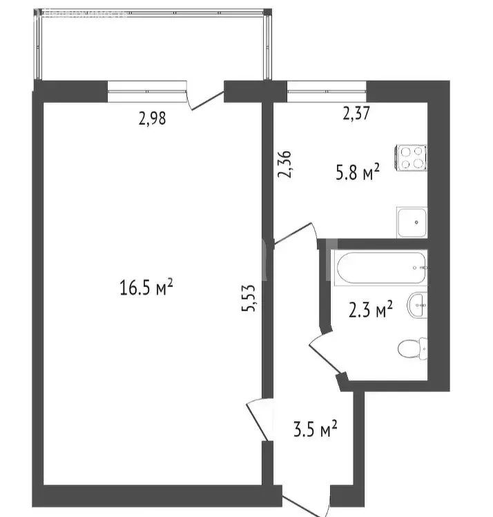 1-комнатная квартира: Севастополь, улица Степаняна, 11 (32 м) - Фото 0
