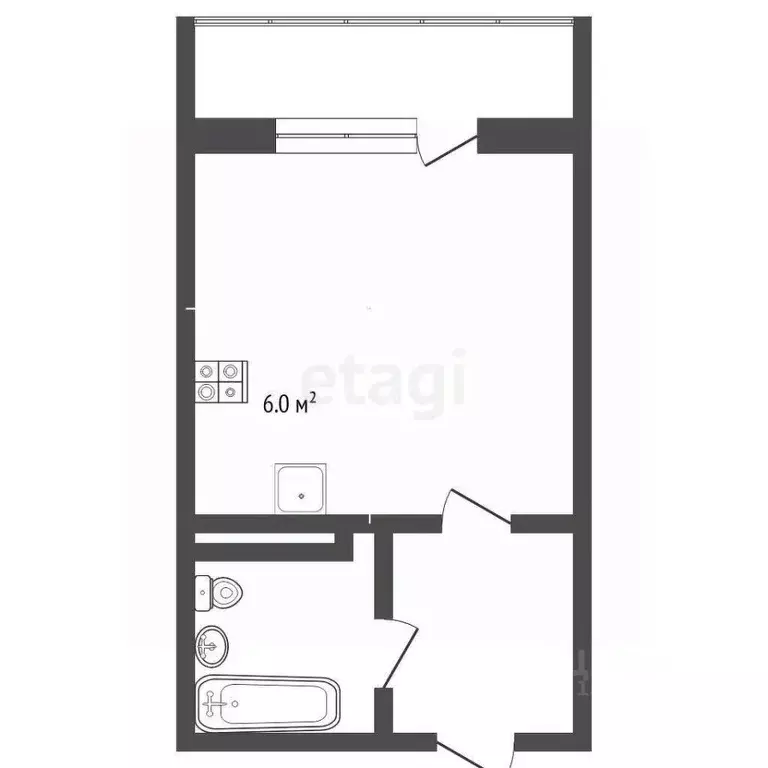 Студия Тюменская область, Тюмень ул. Новоселов, 117 (15.8 м) - Фото 2