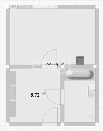 Квартира-студия: Новоалтайск, улица Титова, 8А (30.6 м) - Фото 1