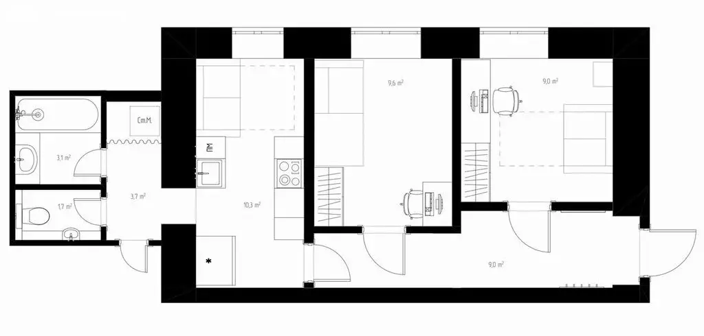 2-комнатная квартира: Москва, шоссе Энтузиастов, 76/1 (45 м) - Фото 1