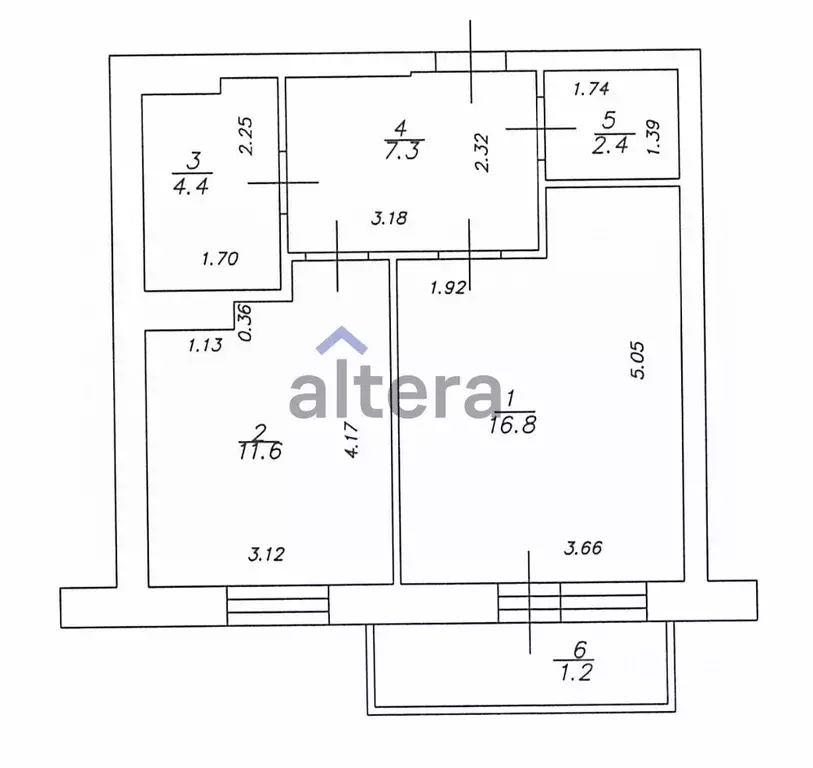1-к кв. Татарстан, Казань ул. Тыныч, 1 (43.7 м) - Фото 2