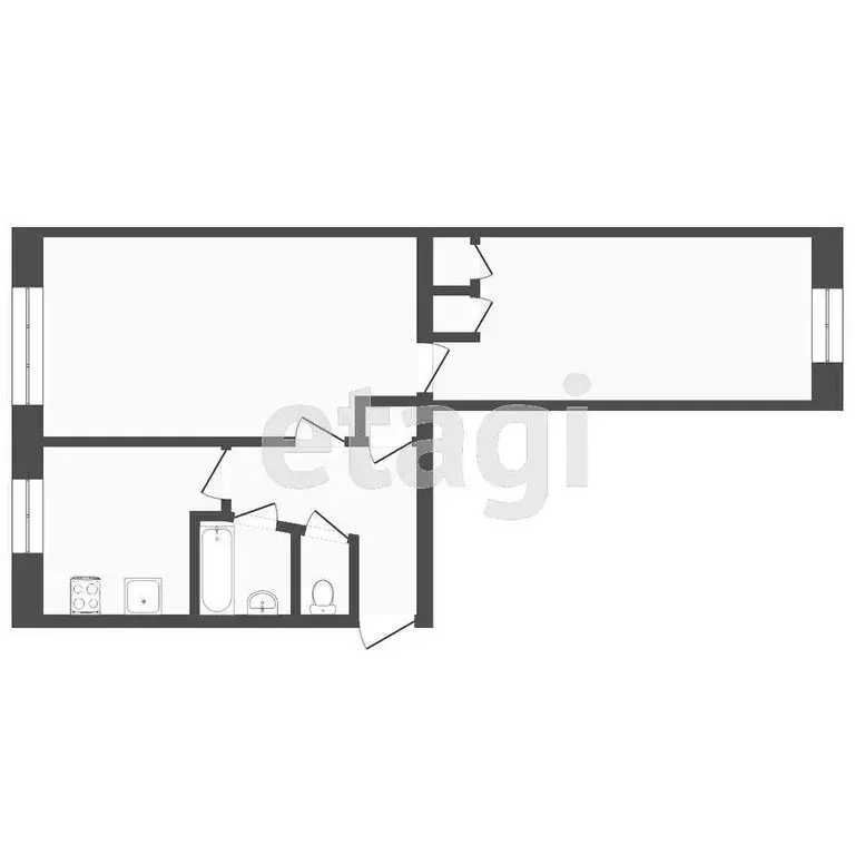2-комнатная квартира: Тюмень, улица Луначарского, 51 (49.3 м) - Фото 1