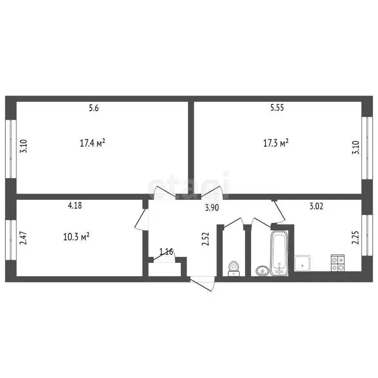3-комнатная квартира: Новокузнецк, улица Тореза, 74 (61.5 м) - Фото 0