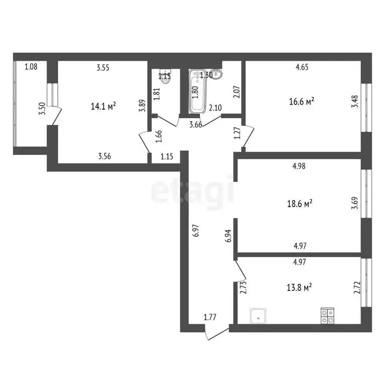 3-комнатная квартира: Тамбов, Кронштадтская улица, 13 (85.3 м) - Фото 0