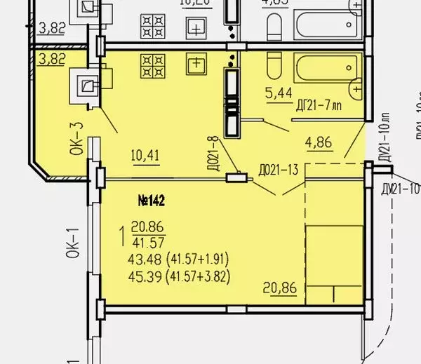 Продаётся 1-к квартира, 45.39 м - Фото 0