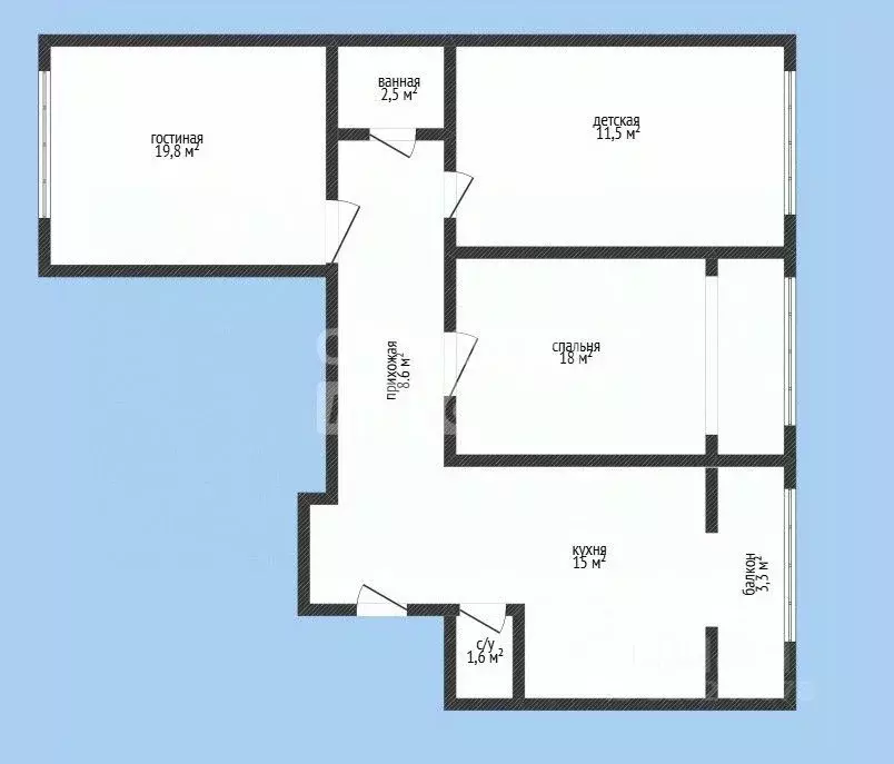 3-к кв. Дагестан, Махачкала ул. Магомеда Гамзатова, 18 (80.0 м) - Фото 1