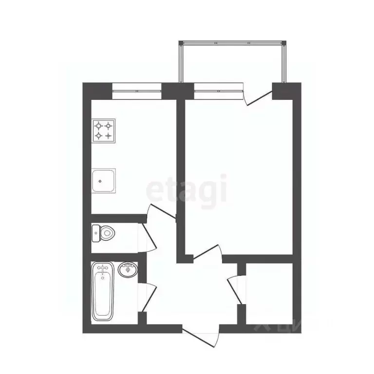 1-к кв. Тюменская область, Тюмень Харьковская ул., 59к3 (37.1 м) - Фото 2