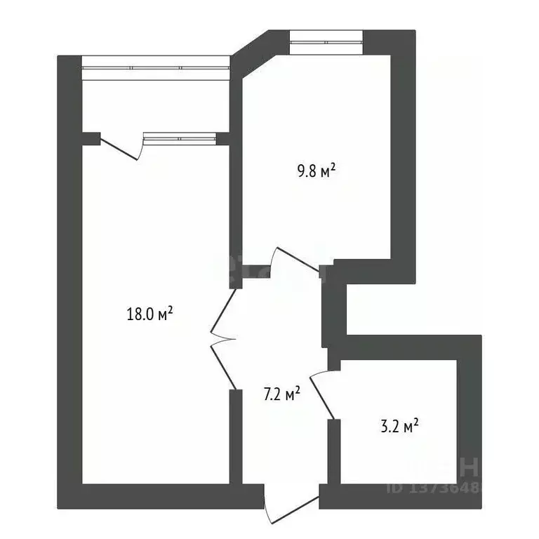 1-к кв. Амурская область, Благовещенск ул. Пушкина, 47/1 (42.0 м) - Фото 2