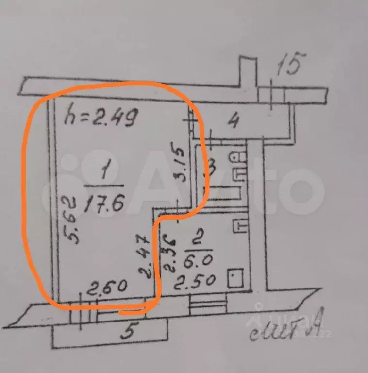 1-к. квартира, 30,8 м, 4/4 эт. - Фото 0