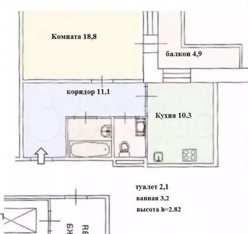 1-к. квартира, 45 м, 7/16 эт. - Фото 0