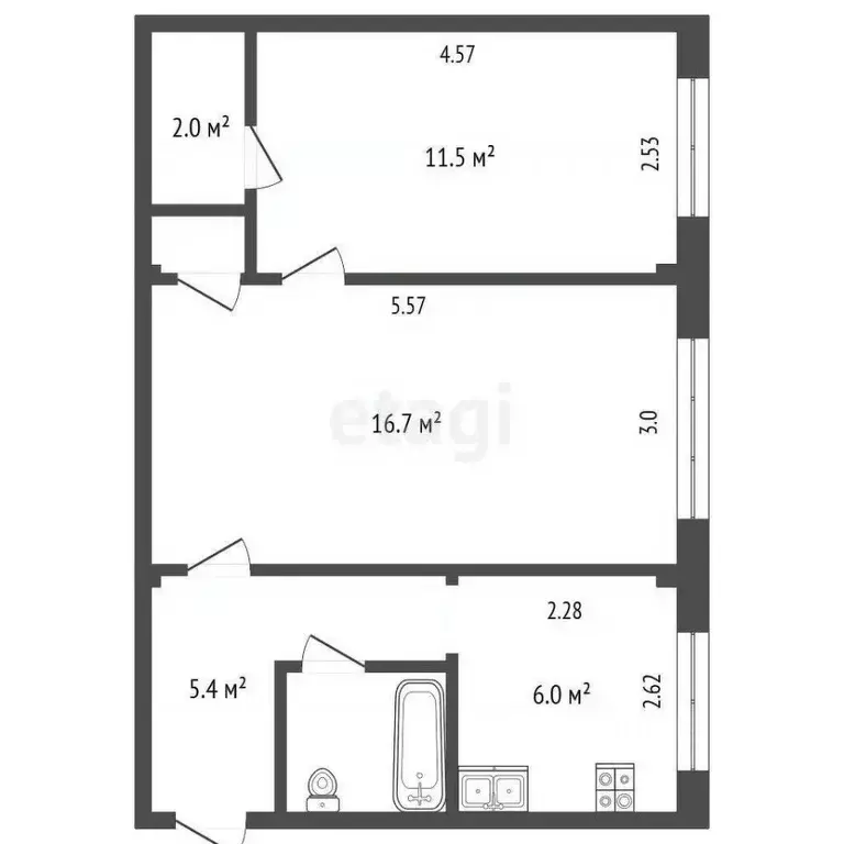 2-к кв. Архангельская область, Архангельск Ленинградский просп., 273к2 ... - Фото 1