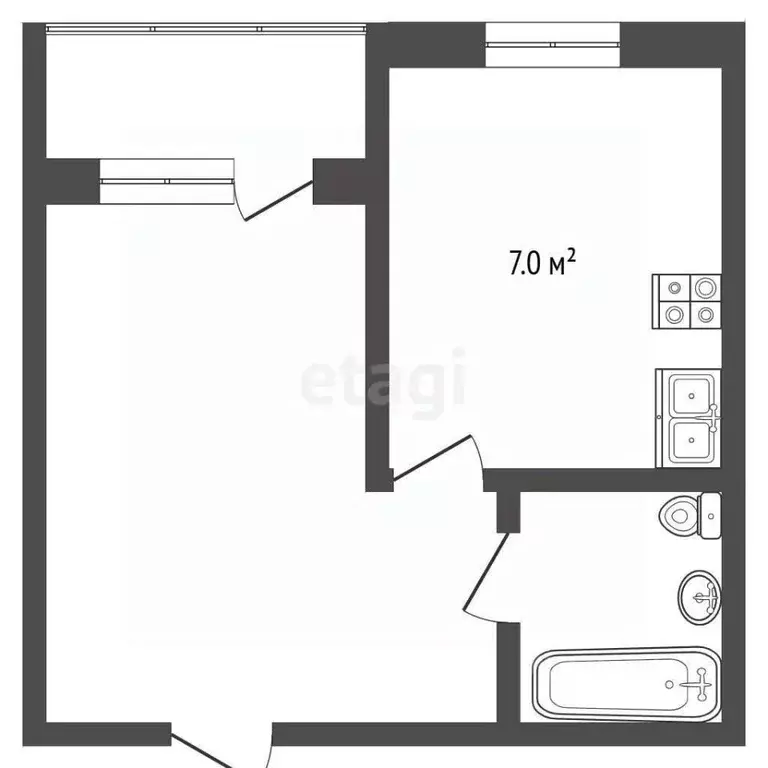 1-к кв. Ямало-Ненецкий АО, Муравленко ул. Ленина, 127 (33.8 м) - Фото 1