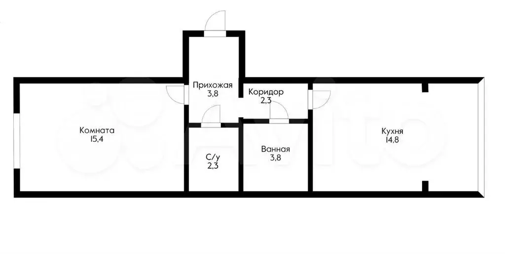 1-к. квартира, 43 м, 3/5 эт. - Фото 0