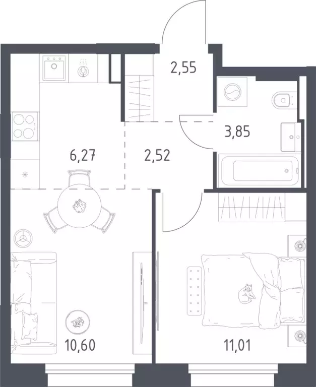 1-к кв. Московская область, Одинцовский городской округ, Заречье пгт ... - Фото 1