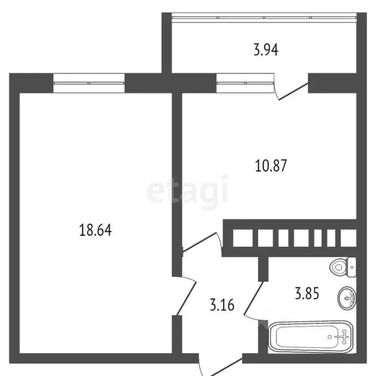 1-к кв. Карачаево-Черкесия, Черкесск пл. Кирова, 21А (40.82 м) - Фото 1