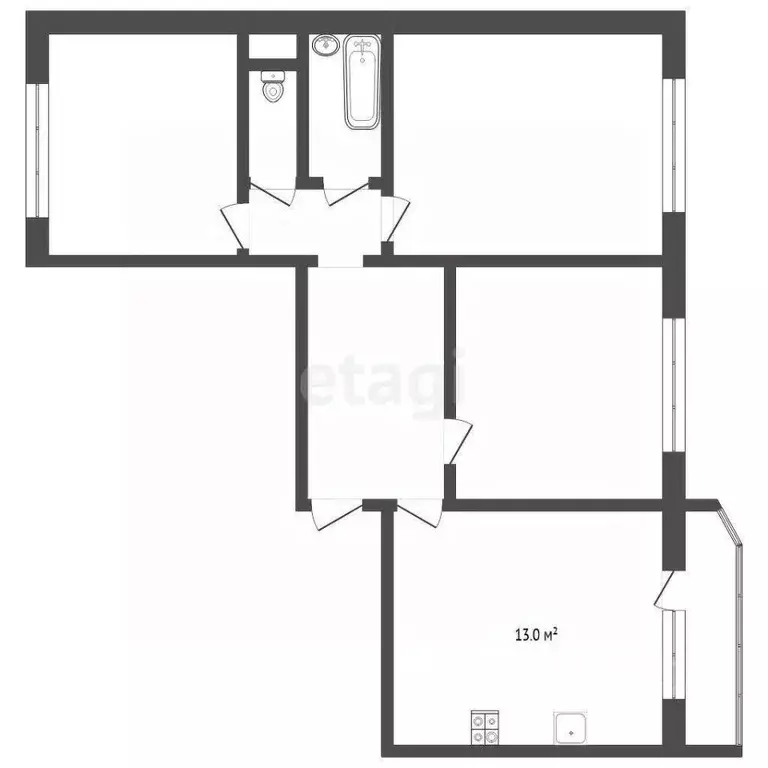 3-к кв. Тюменская область, Тюмень Широтная ул., 172 (85.1 м) - Фото 2