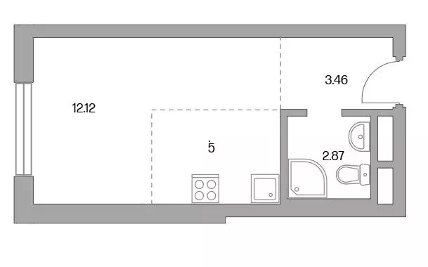 Квартира-студия: Балашиха, улица Яганова, 1 (25 м) - Фото 1