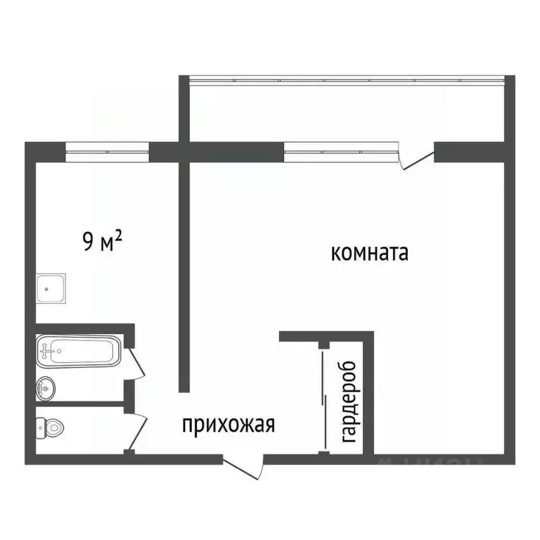 1-к кв. Красноярский край, Красноярск бул. Солнечный, 6 (29.5 м) - Фото 2