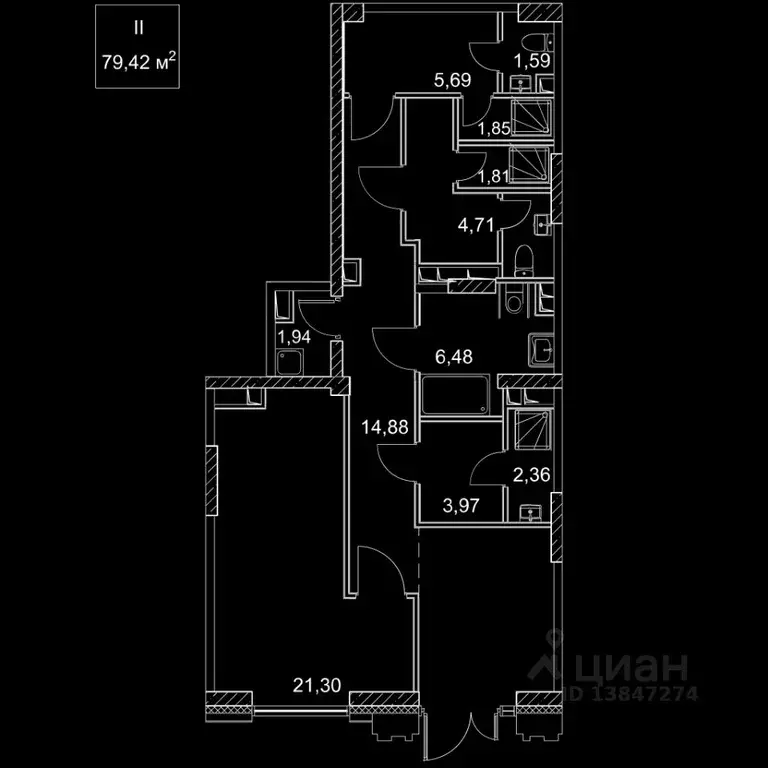 Торговая площадь в Москва 2-й Хорошевский проезд, 7С8 (79 м) - Фото 0