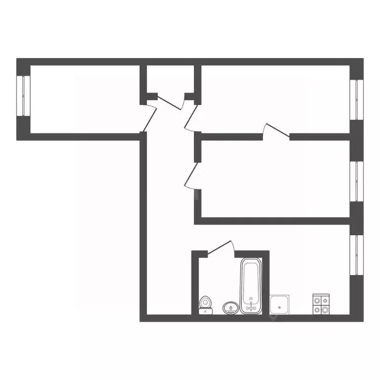 3-к кв. Тульская область, Тула Первомайская ул., 12 (56.0 м) - Фото 2