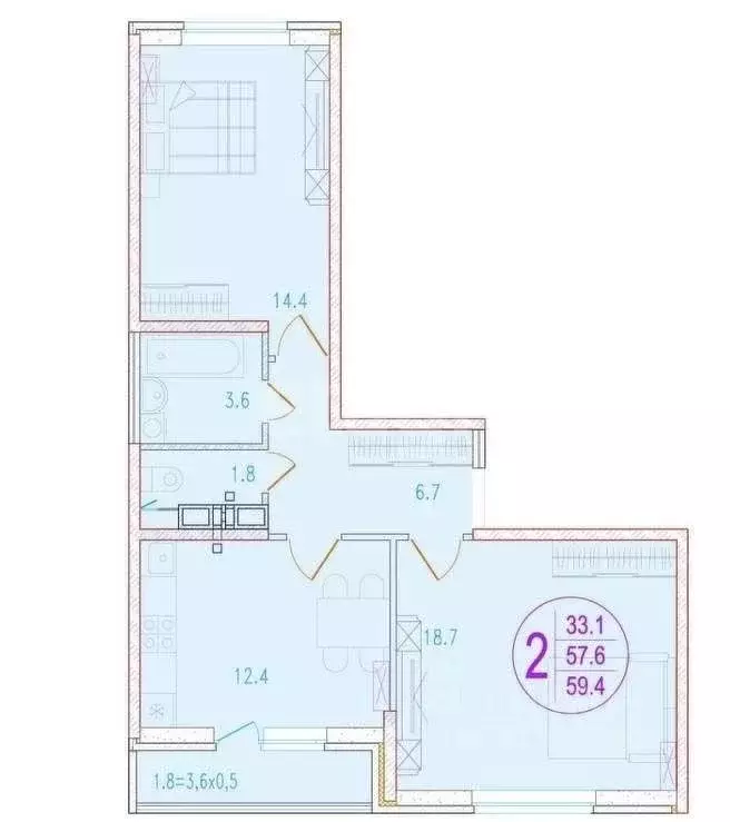 2-к кв. Краснодарский край, Краснодар ул. Героев-Разведчиков, 6к2 ... - Фото 0