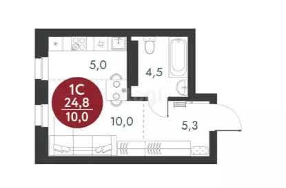 Продаётся квартира-студия, 24.8 м - Фото 0