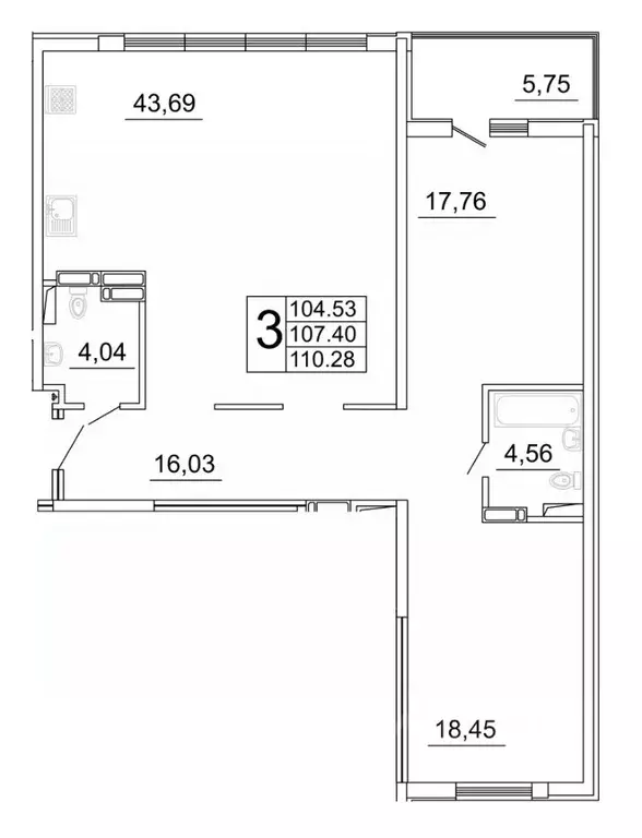 3-к кв. Самарская область, Самара ул. Дыбенко, 5 (110.28 м) - Фото 0