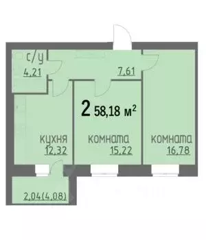 2-к кв. Владимирская область, Муром Муромская ул., 25А (58.18 м) - Фото 0