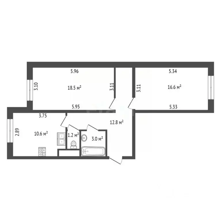 2-к кв. Санкт-Петербург Байконурская ул., 26 (62.7 м) - Фото 1