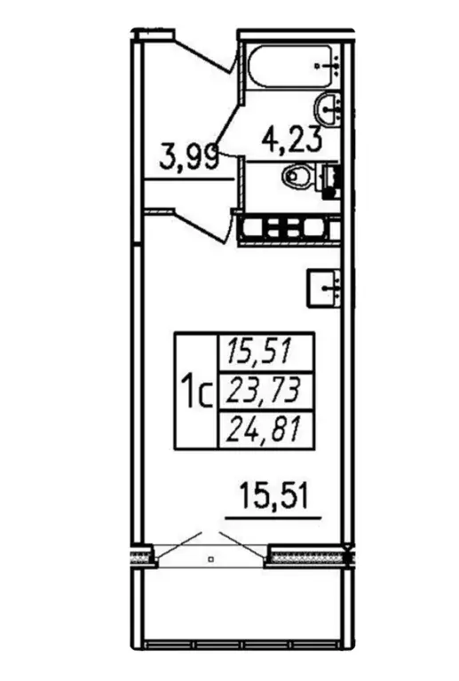Продаётся квартира-студия, 24.81 м - Фото 1