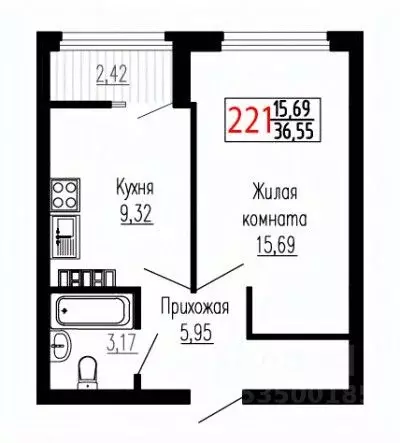 1-к кв. Свердловская область, Екатеринбург ул. Лыжников, 3 (36.4 м) - Фото 0