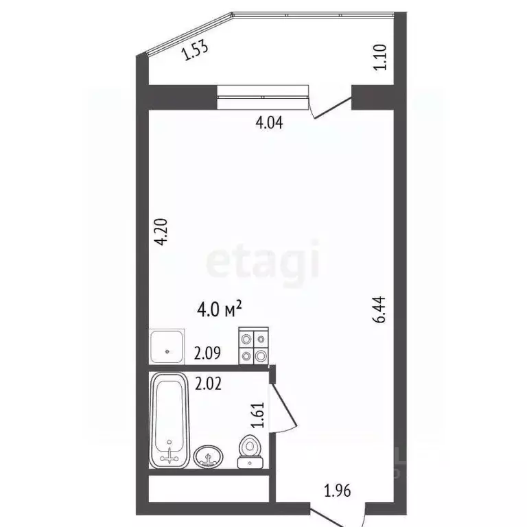 Студия Ростовская область, Ростов-на-Дону ул. Ткачева, 38с1 (26.5 м) - Фото 2