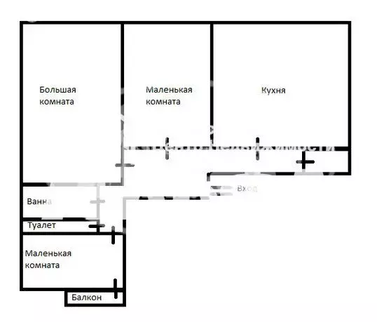3-комнатная квартира: Добрянка, улица Победы, 53 (65.4 м) - Фото 0