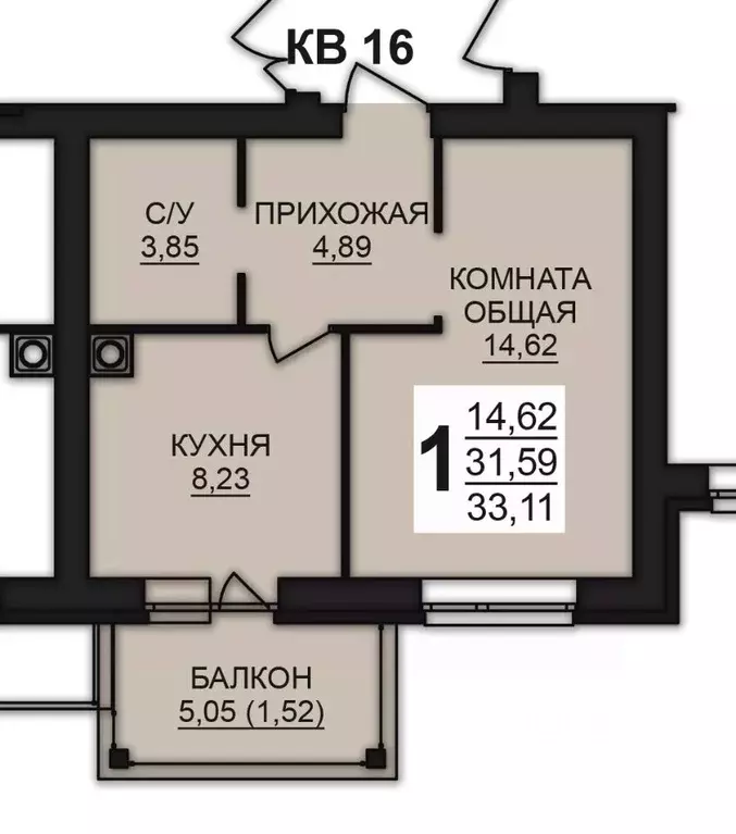 1-к кв. Ивановская область, Ивановский район, Богданихское с/пос, д. ... - Фото 1