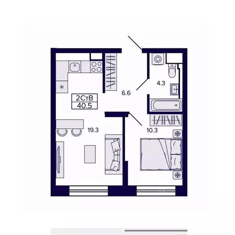 2-к кв. Хабаровский край, Хабаровск ул. Карла Маркса, 96/1 (40.48 м) - Фото 1