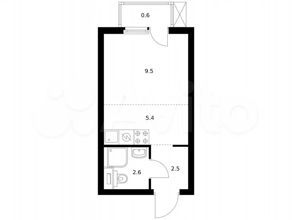 Квартира-студия, 20,6 м, 10/14 эт. - Фото 0