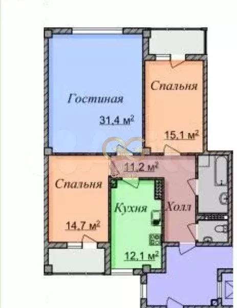 3-к. квартира, 100,5 м, 7/10 эт. - Фото 0