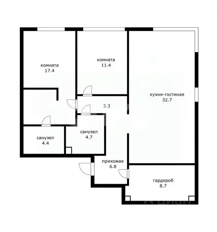 3-к кв. Москва Бумажный проезд, 4 (104.2 м) - Фото 2